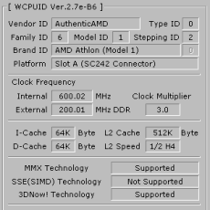 WCPUID Athlon 600