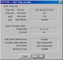 AGP-Infos auf KX133-Board