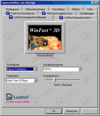 WinFast Anzeige-Einstellungen