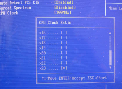 BIOS: Multiplikator-Einstellungen Shuttle AB30R