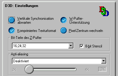 Direct3D Einstellungen