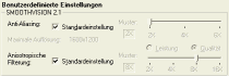 Standard-Einstellung ohne Bildqualitätsverbesserungen