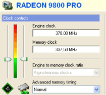 Taktraten Radeon 9800 Pro