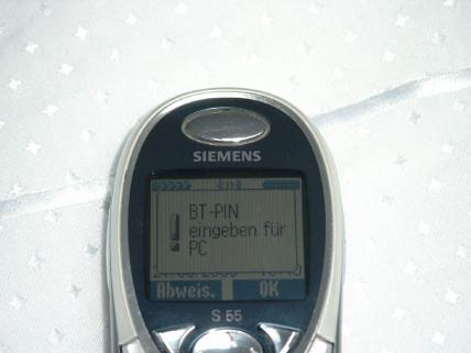 PIN-Eingabe am Handy