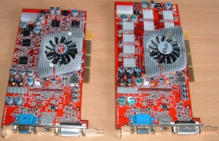 Radeon 9800 Pro - links mit 128MB, rechts mit 256MB
