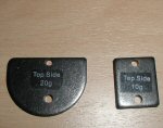 Einlegbare Gewichte: 10 und 20 Gramm