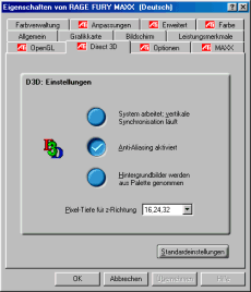 D3D Einstellungen