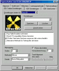 Direct3D Einstellungen