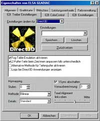 Direct3D Einstellungen