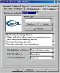 OpenGL Einstellungen