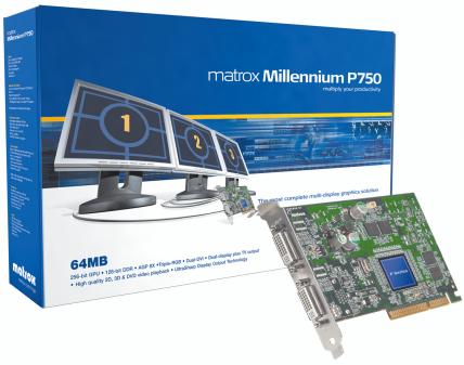 Matrox Millennium P750 Board und Box