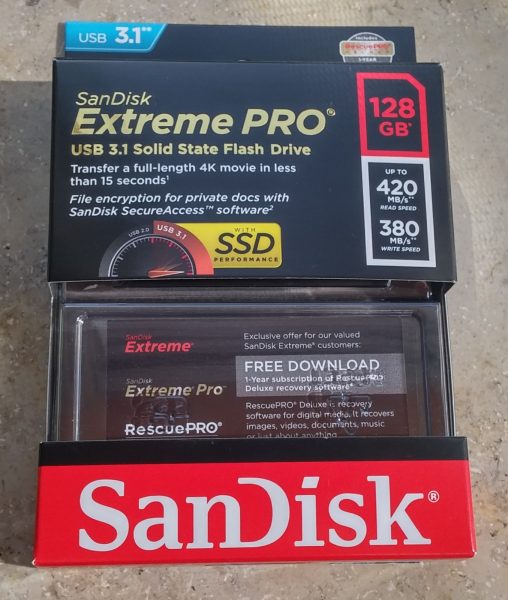 SanDisk Extreme PRO 128GB - Verpackung