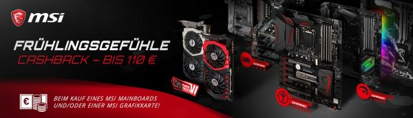 MSI Cashback Aktion Frühling 2017