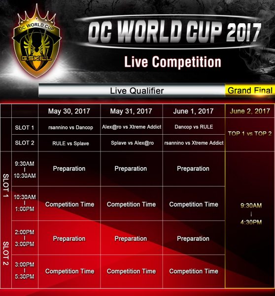 G.Skill World cup Schedule
