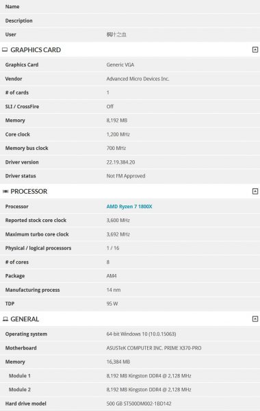 Vega 3DMark Timespy Systeminfo