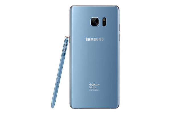 Samsung Galaxy Note Fan Edition Blue Coral back