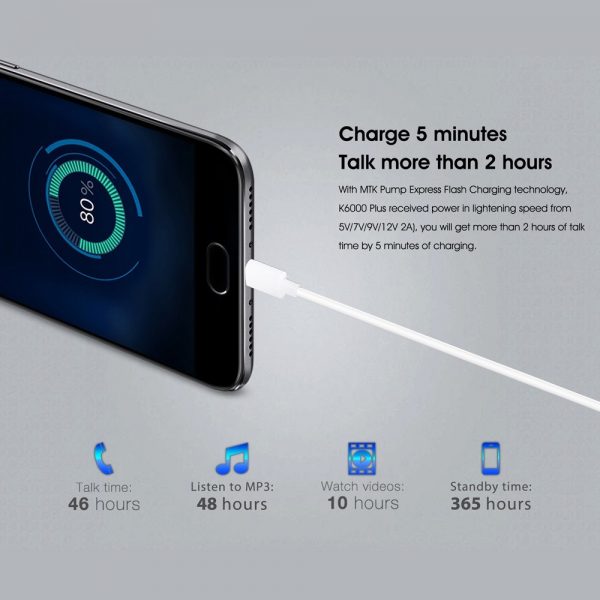 Oukitel K6000 Plus Charging