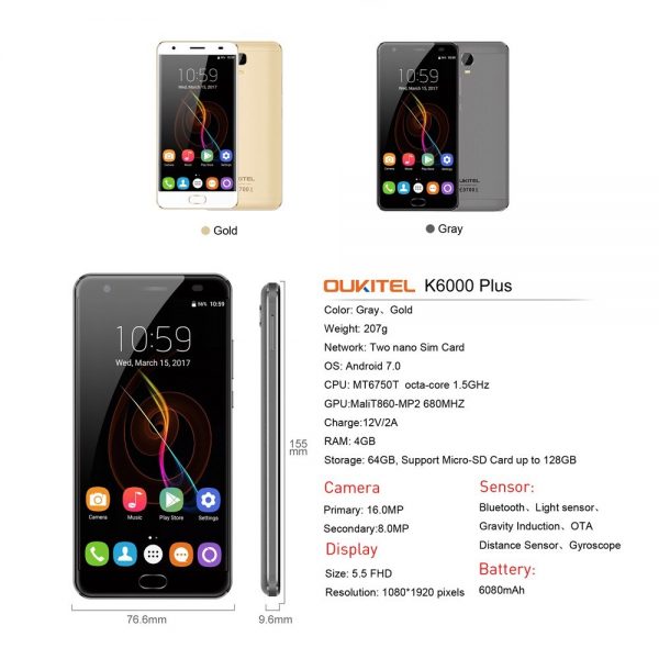 Oukitel K6000 Plus Specs