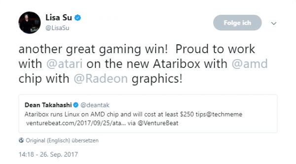 Ataribox Twitter Lisa Su