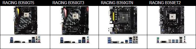 Biostar Racing B350 Mainboards