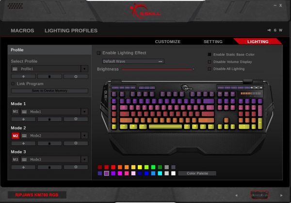 GDS KM780 RGB v2.0 lighting tab