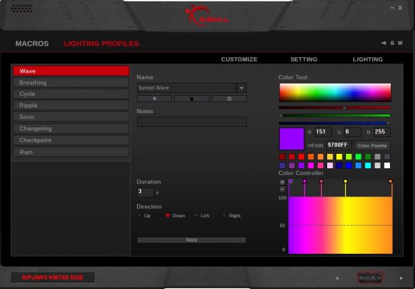 GDS KM780 RGB v2.0 sunset wave