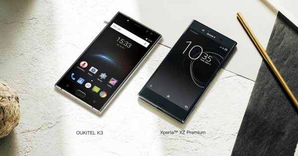 Oukitel K3 vs Sony Xperia XZ front