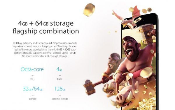Vernee M5 Storage
