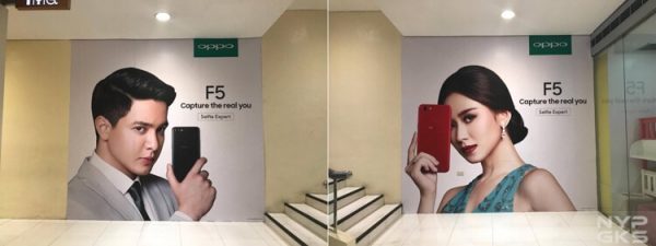 Oppo F5 Werbeposter mit Alden Richards and Sarah Geronimo