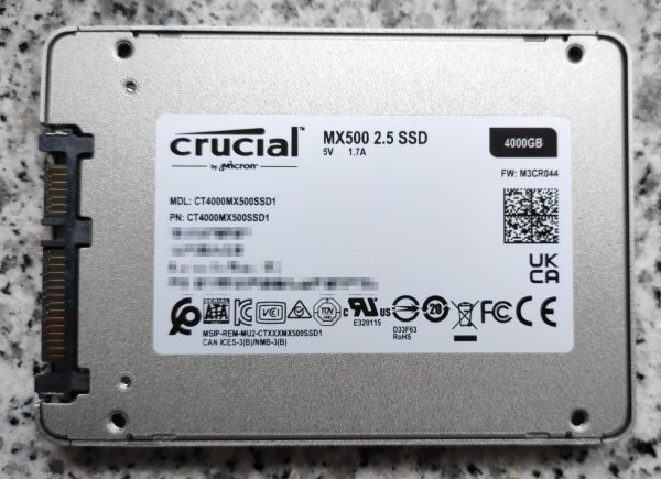 Crucial MX500 Rückseite