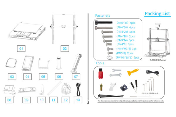 Elegoo Neptune 4 Max - Packing List
