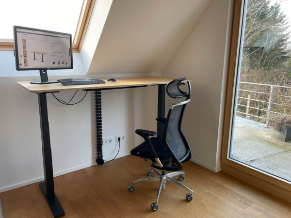 Flexispot E9 - Schwarz mit 180x80 Bambus Tischplatte 2