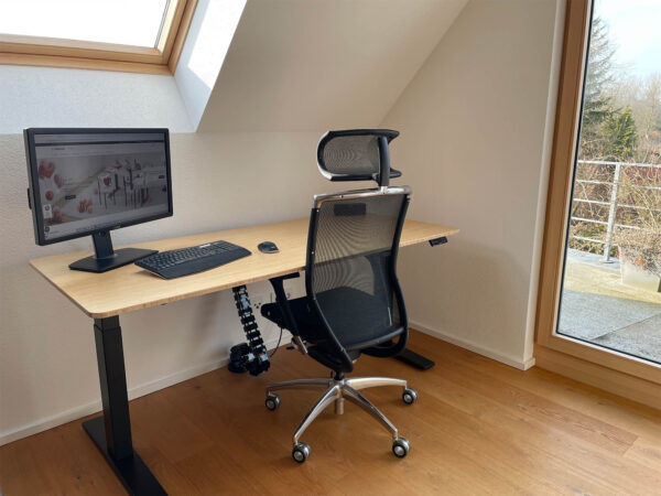 FlexiSpot E9 - Schwarz mit 180x80x1,9 cm Bambus Tischplatte