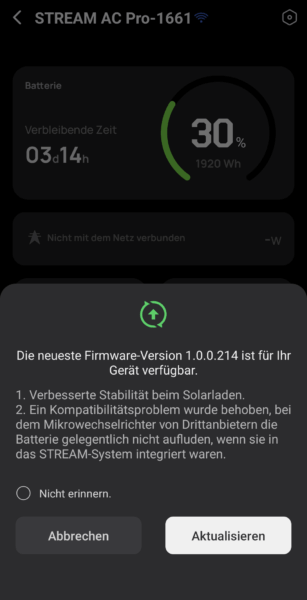 Ecoflow App - Stream Einrichtung Firmware Update 1