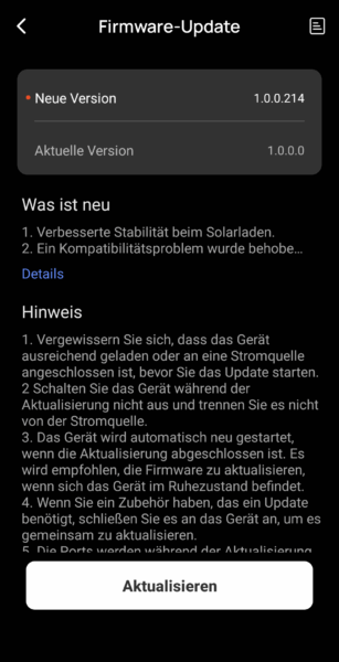 Ecoflow App - Stream Einrichtung Firmware Update 2