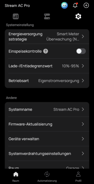 Ecoflow App - Einstellungen Übersicht