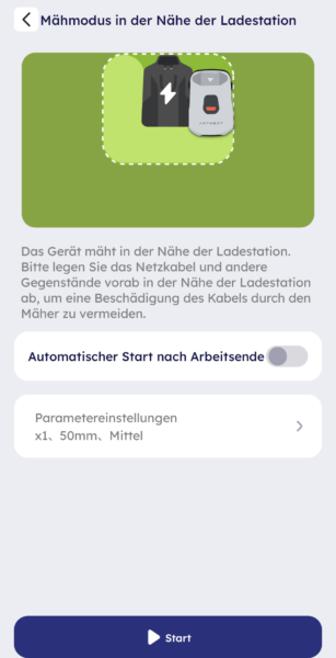 Anthbot Genie 800 - App Mähen Nähe Ladestation