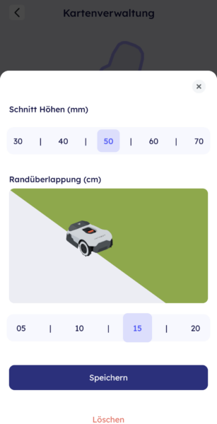 Anthbot Genie 800 - App Rand Mäheinstellungen