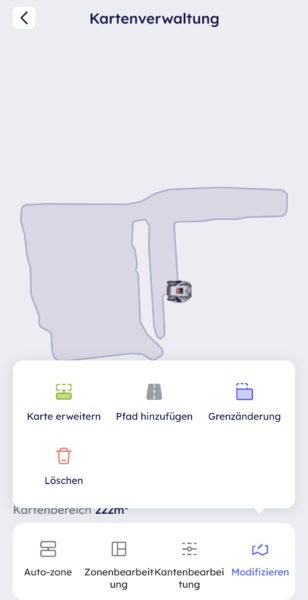 Anthbot M9 Pro - App Kartenverwaltung modifizieren